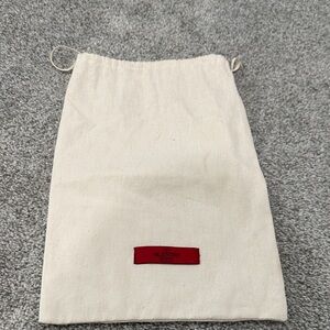 Valentino Beige Drawstring Bag with Red Logo